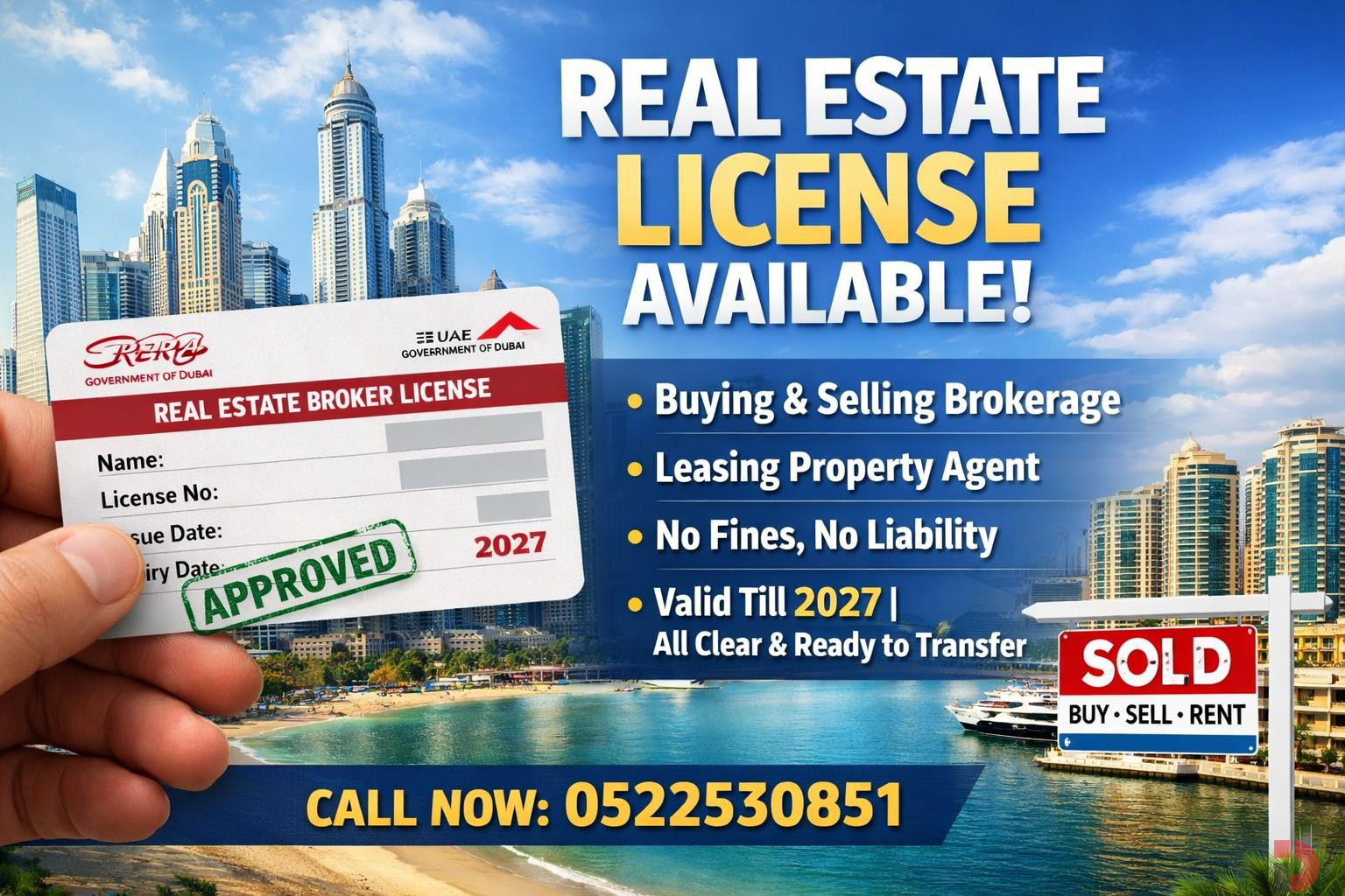 Real Estate Trade License Available